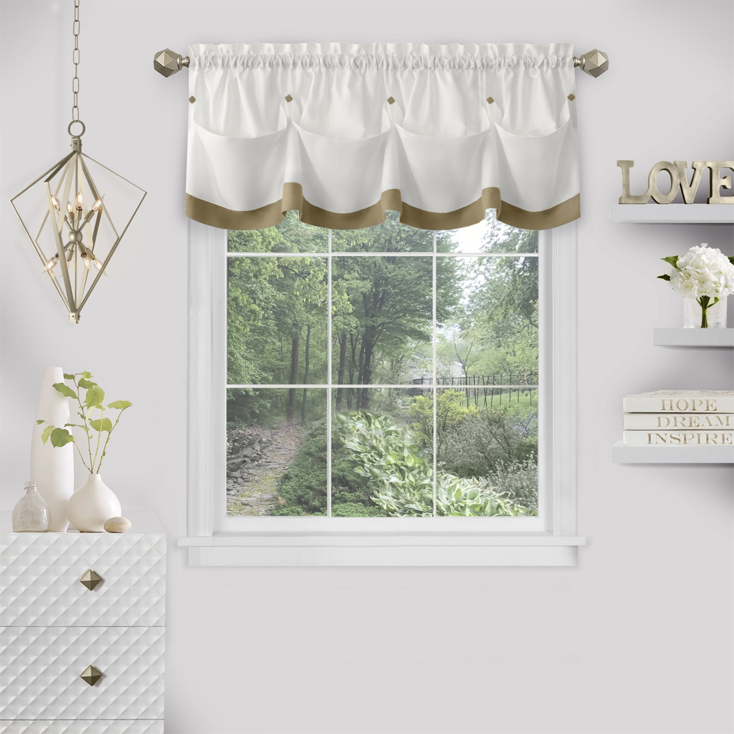 Lana Tan Polyester Light-Filtering Rod Pocket Valance