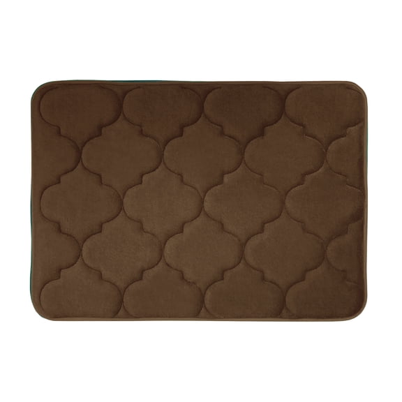 Achim Madison Memory Foam Non-Slip Absorbent Bath Mat, 17" L x 24" W, Brown