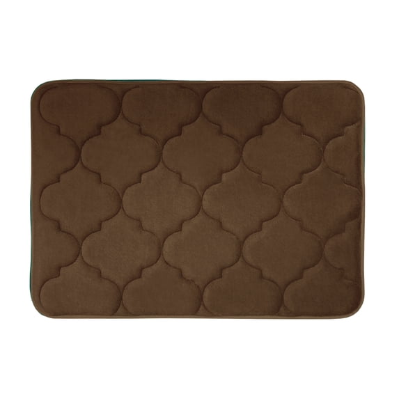 Achim Madison Memory Foam Non-Slip Absorbent Bath Mat, 17" L x 24" W, Brown