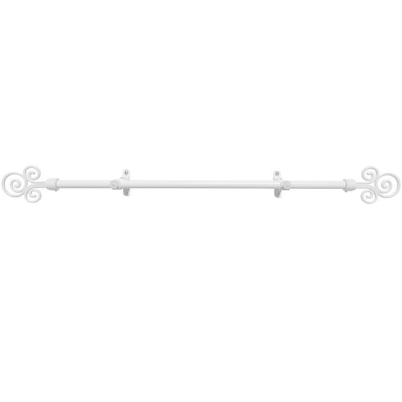 Achim Metallo Imperial White Decorative Rod & Finial - Sleek 48 in x 86 in
