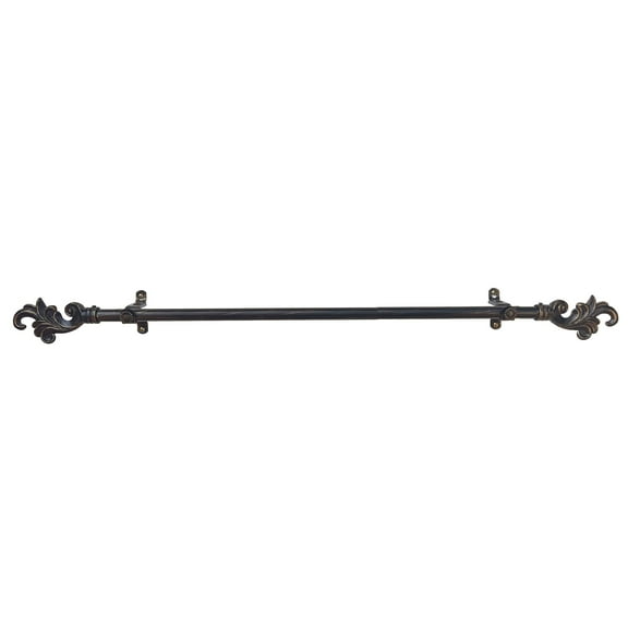 Achim Metallo Regal Black Decorative Rod & Finial - Stylish 28 in x 48 in