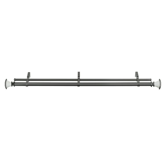 Achim Monet Buono II Decorative Double Rod and Finial, 36"-72", Gray
