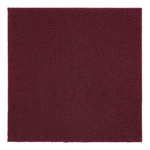 Achim Nexus Self Adhesive Polyester Carpet Tile - 12 Tiles/12 Sq. ft., 12 x 12, Burgundy