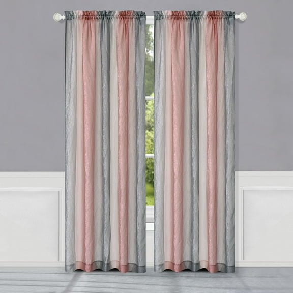Achim Ombre Polyester Light Filtering Curtain Panel, Blush, 50" x 84"