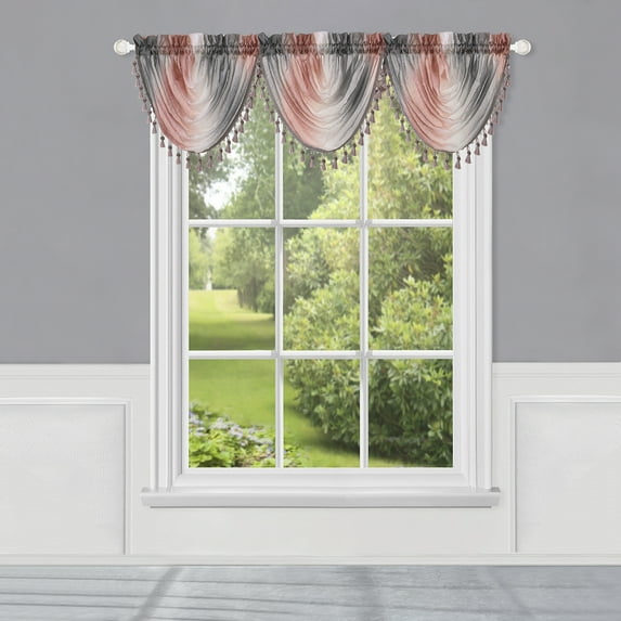 Achim Ombre Waterfall Valance - Blush
