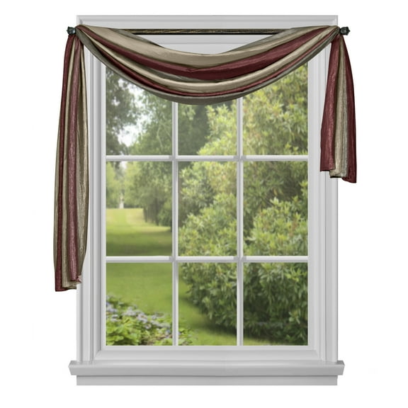 Achim Ombre Window Curtain Scarf, 50x144, Burgundy