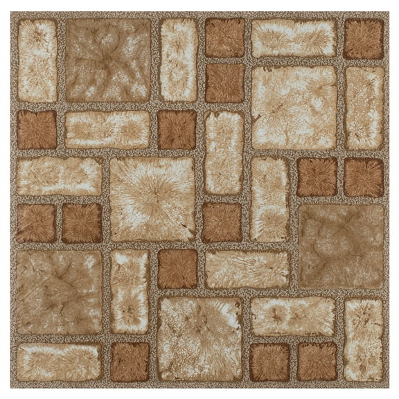 Achim Portfolio 12"x12" 2.0mm Peel & Stick Vinyl Floor Tiles 9 Tiles/9 Sq. Ft. Cobble Mosaic