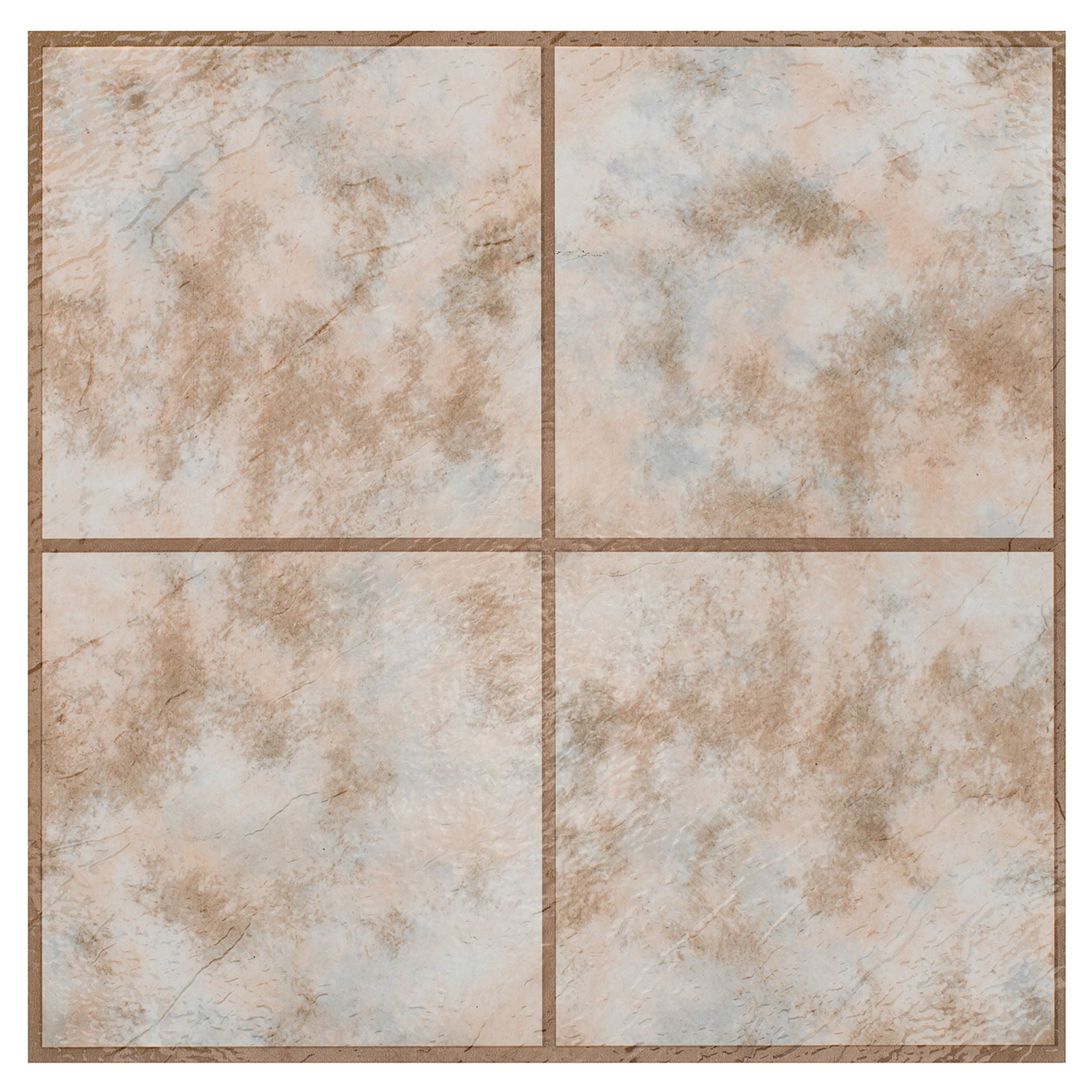 Rustic Clay Square 12'' x 12'' Self-Adhesive Vinyl Floor Tiles