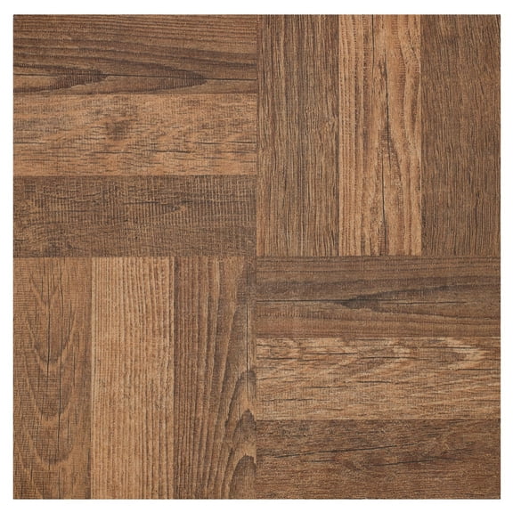 Achim Portfolio Self Adhesive Vinyl Floor Tile - 9 Tiles/9 Sq. ft., 12 x 12, Walnut Parquet