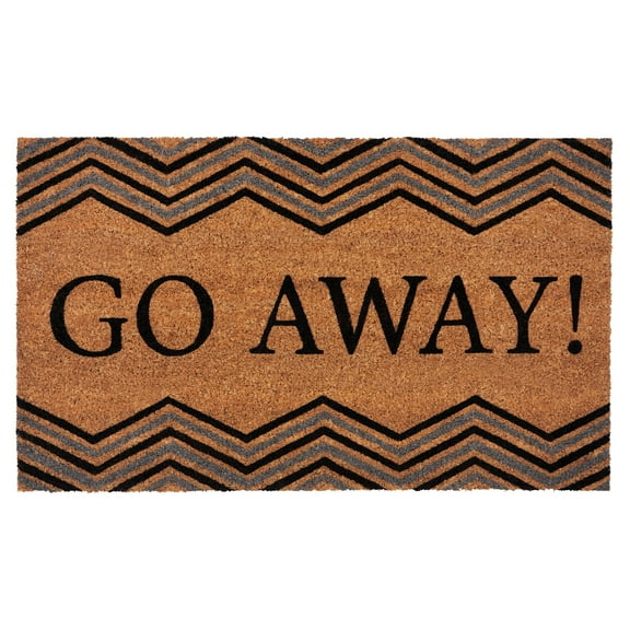 Achim Printed Coir Door Go Away Door Mat,18" x 30"