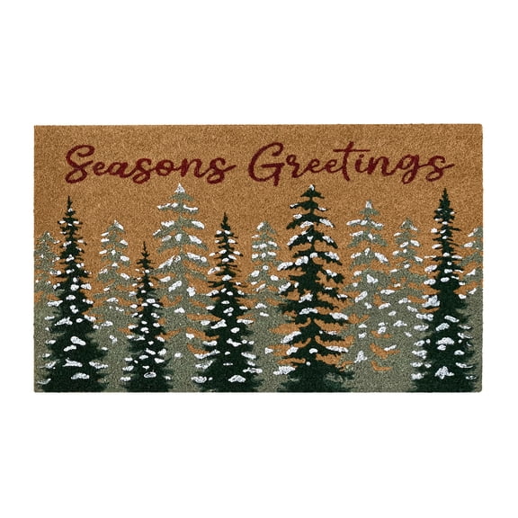 Achim Printed Coir Holiday Doormat 18" x 30" - Seasons Greetings
