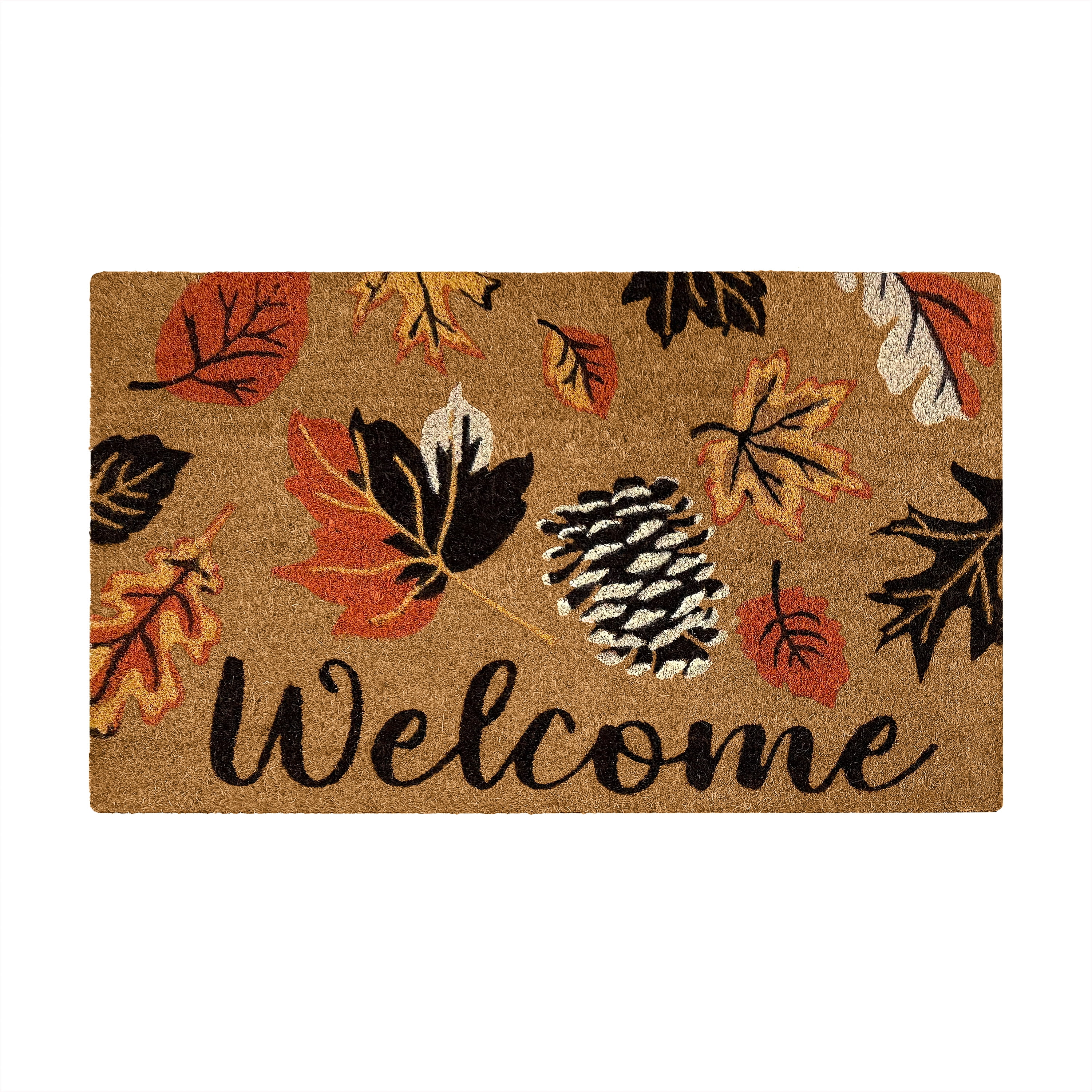Achim Printed Coir Holiday Doormat 18" x 30" - Welcome Leaves