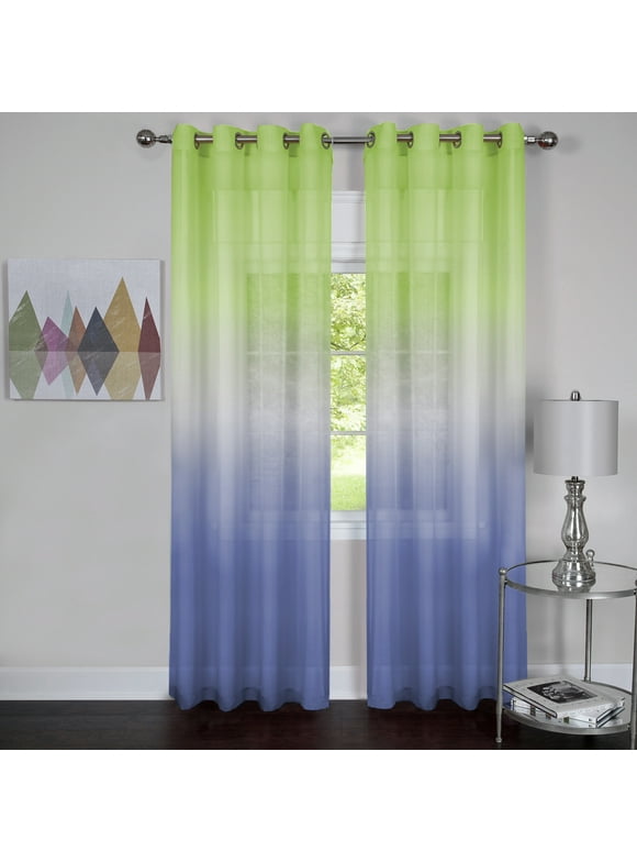 Achim Rainbow Ombre Single Grommet Window Curtain Panel