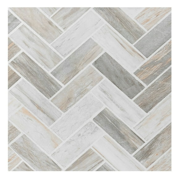 Achim Retro 12" x 12" 1.5mm Peel & Stick Vinyl Floor Tiles, 20 Tiles/20 sq. ft., Stone Herringbone