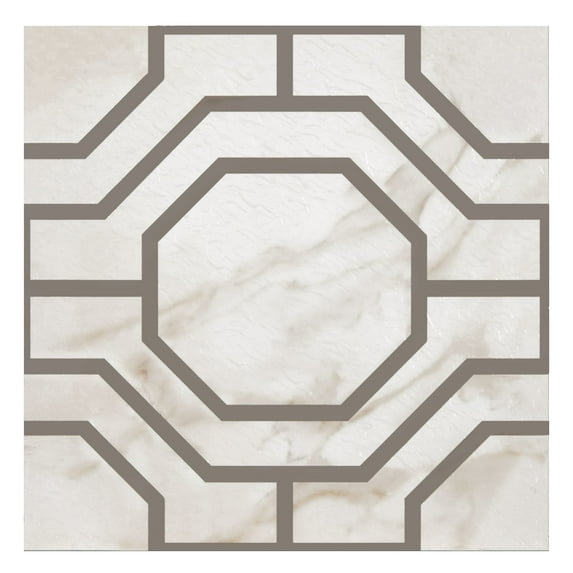 Achim Retro 12x12 Self Adhesive Vinyl Floor Tile - Octagon - 20 Tiles/20 sq. ft.
