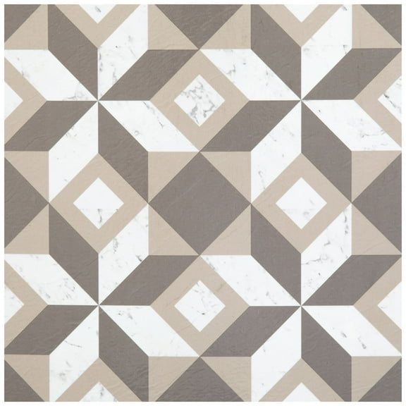 Achim Retro Self Adhesive Vinyl Floor Tile - 20 Tiles/20 Sq. ft., 12 x 12, Prism Marble