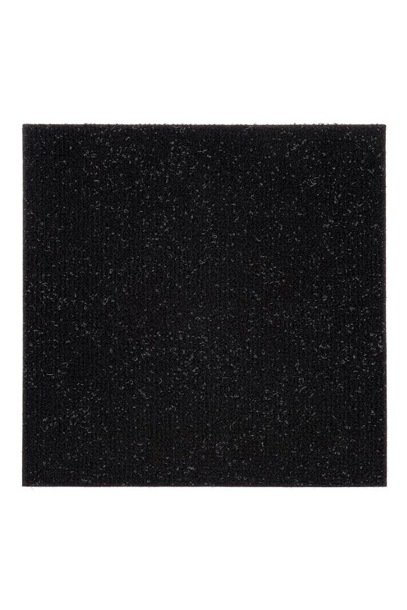 Self Adhesive Polyester Carpet Tile - 12 Tiles/12 Sq. ft., 12" x 12", Jet Black