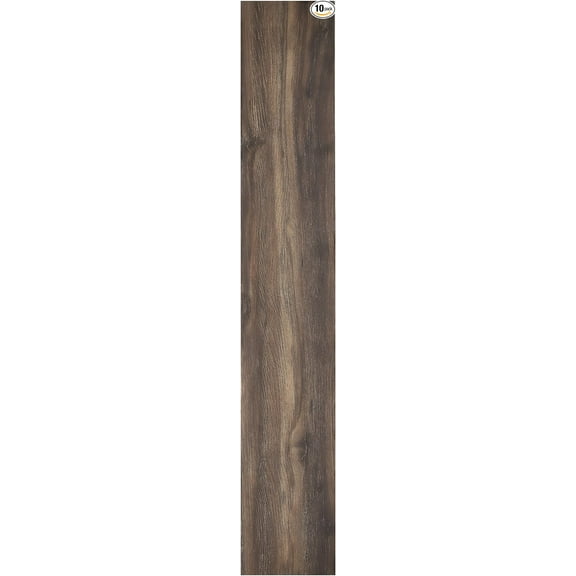 Achim Sterling Self Adhesive Vinyl Floor Planks, 10 Planks, 6 x 36, Brown