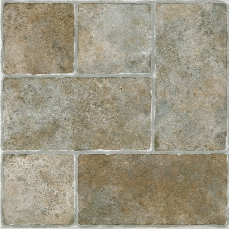 Achim Sterling Self Adhesive Vinyl Floor Tile - 20 Tiles/20 Sq. ft., 12 x 12, Gray
