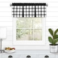 thumbnail image 1 of Achim Tate Plaid Light Filtering Curtain Valance, Black, 56" x 13", 1 of 5