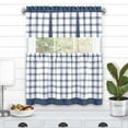 thumbnail image 1 of Achim Tate Plaid Light Filtering Tier and Valance Curtain Set, Blue, 58" x 24", 1 of 5