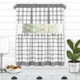 thumbnail image 1 of Achim Tate Plaid Light Filtering Tier and Valance Curtain Set, Grey, 58" x 24", 1 of 5