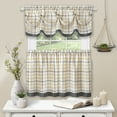 thumbnail image 1 of Achim Tattersall Window Curtain Tier Pair and Valance Set - 58" x 24" - Grey, 1 of 4