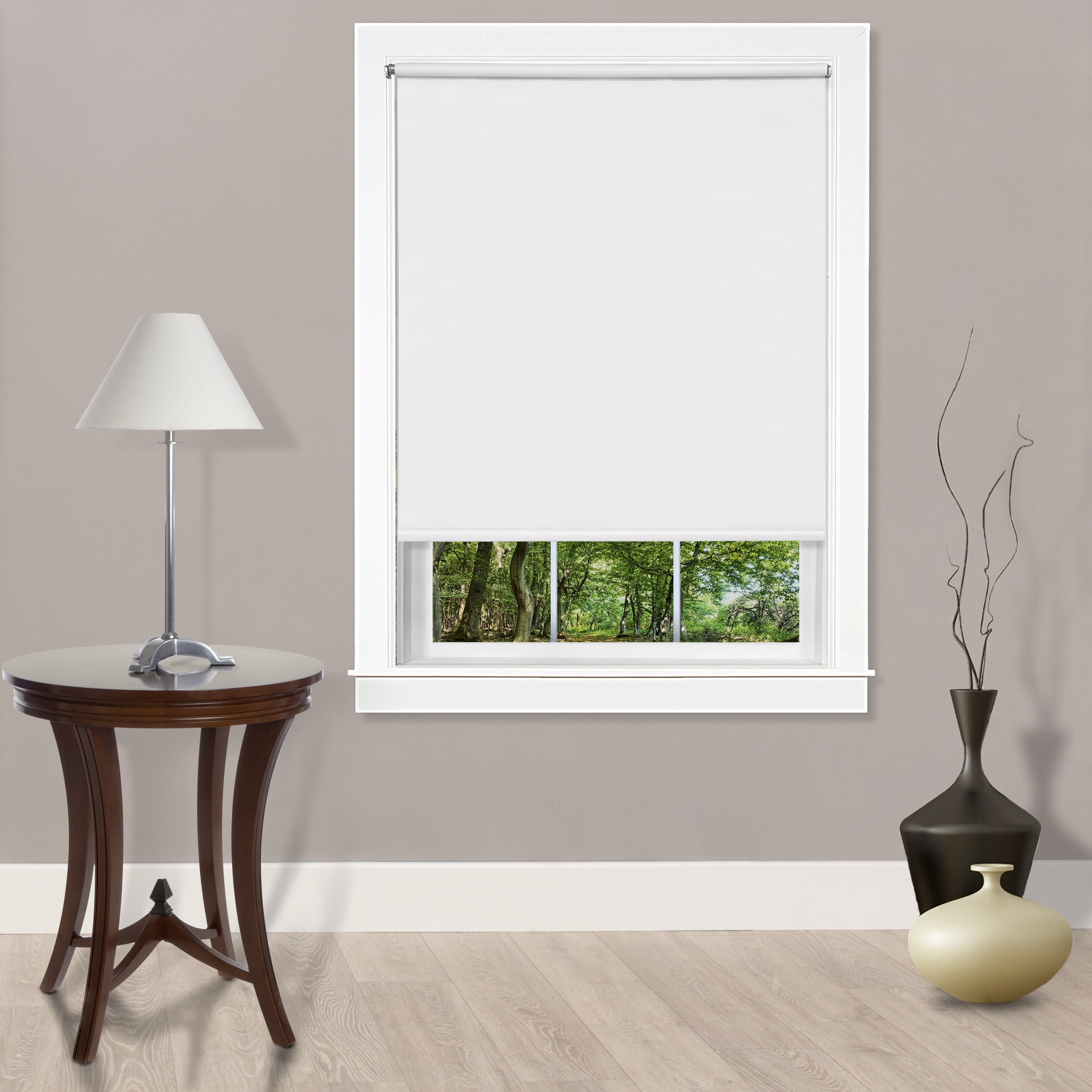 SolarGuard White Cordless Solar-Powered Vinyl Indoor Shade 37x72