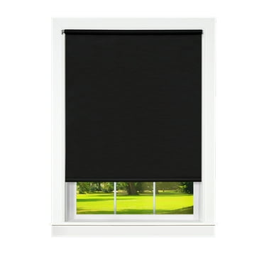 Achim Tear Down Roller Window Shades, 37 x 72, Cordless, Black Vinyl, Light Filtering, Indoor