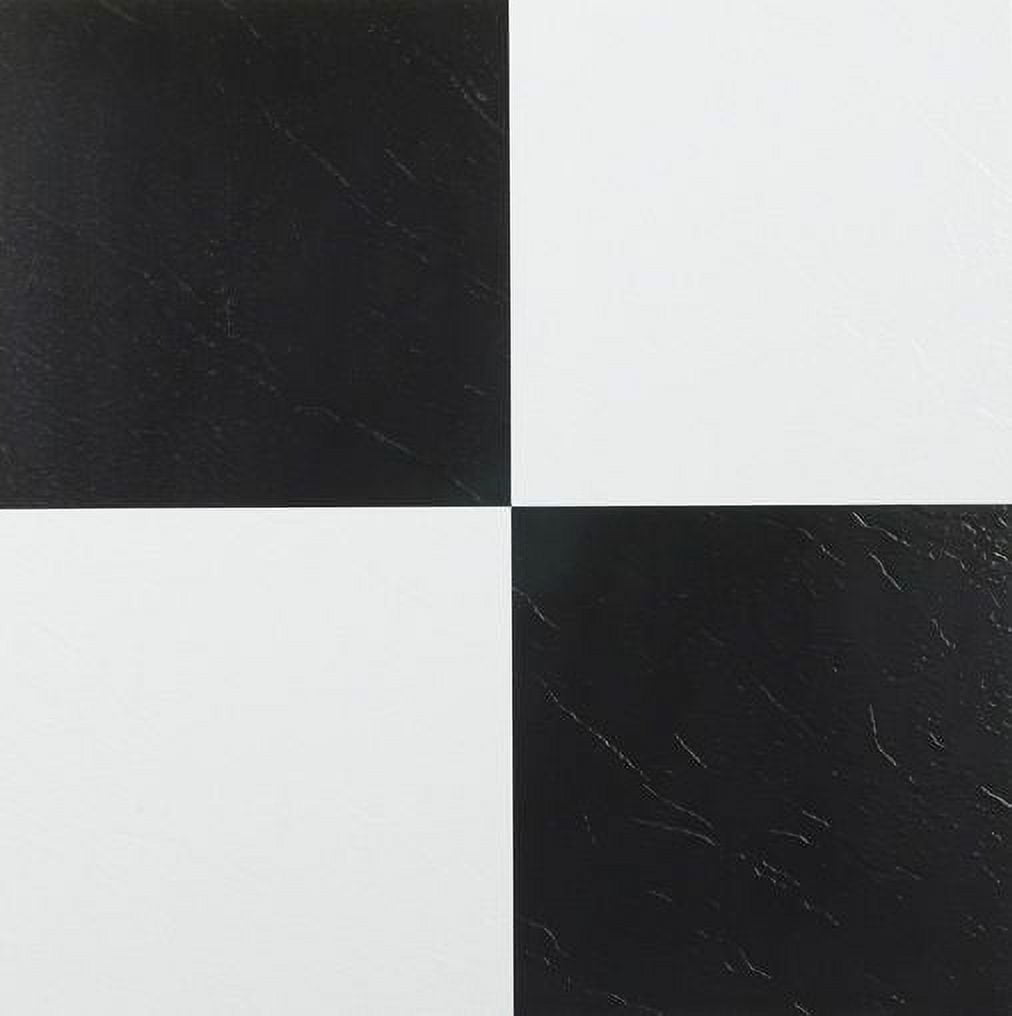 Tivoli Black and White Self-Adhesive Vinyl Floor Tiles