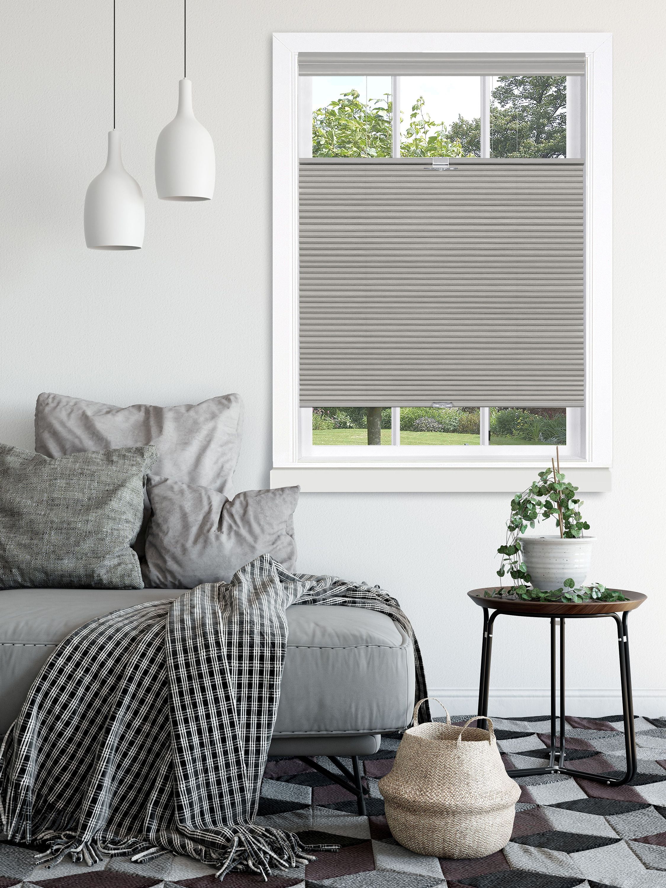 Dove Grey Cordless Top-Down Bottom-Up Cellular Fabric Shade 36x64