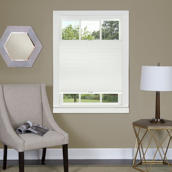 Achim Top Down Bottom Up Indoor Cordless White Polyester Light Filtering Window Cellular Shade, 64" L x 36" W