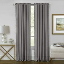 Achim Wallace Rod Pocket Light Filtering Curtain Panel, Grey, 52" x 63"