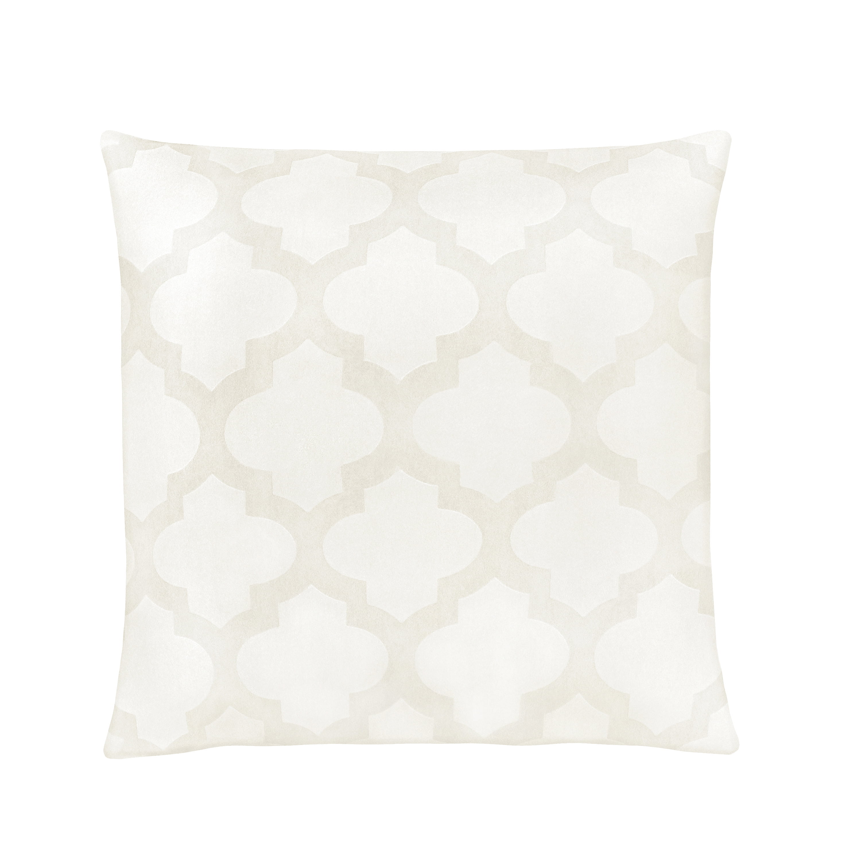 Ivory Polyester 18" Square Decorative Throw Pillow