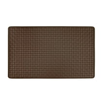 Achim Woven Embossed Faux Leather Kitchen Solid Rectangle Anti Fatigue Mat, Espresso, 18x30, 1 Piece