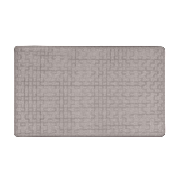 Achim Woven Embossed Faux Leather Kitchen Solid Rectangle Anti Fatigue Mat, Grey, 18x30, 1 Piece
