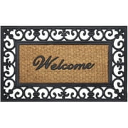 Achim Wrought Iron Rubber Doormat Fleur De Lis, 18" x 30"