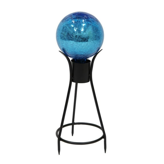 Achla 6" Teal Crackle Glass Gazing Globe With Stand