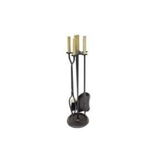 Achla ABK-03 Neoclassic Fireplace Tool Set, Antique Brass & Black