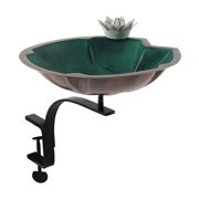 Achla BB-10-RM Lilypad Birdbath with Rail Mount Bracket, Antique Copper