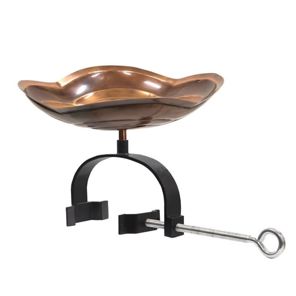 Achla BB-11-OR2 Dara Knot Birdbath - Over Rail Bracket, Brass - Antique Copper Finish