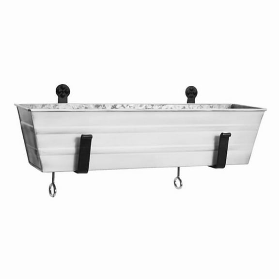Achla C08W-RM Small Flower Box with Clamp-On Brackets, White