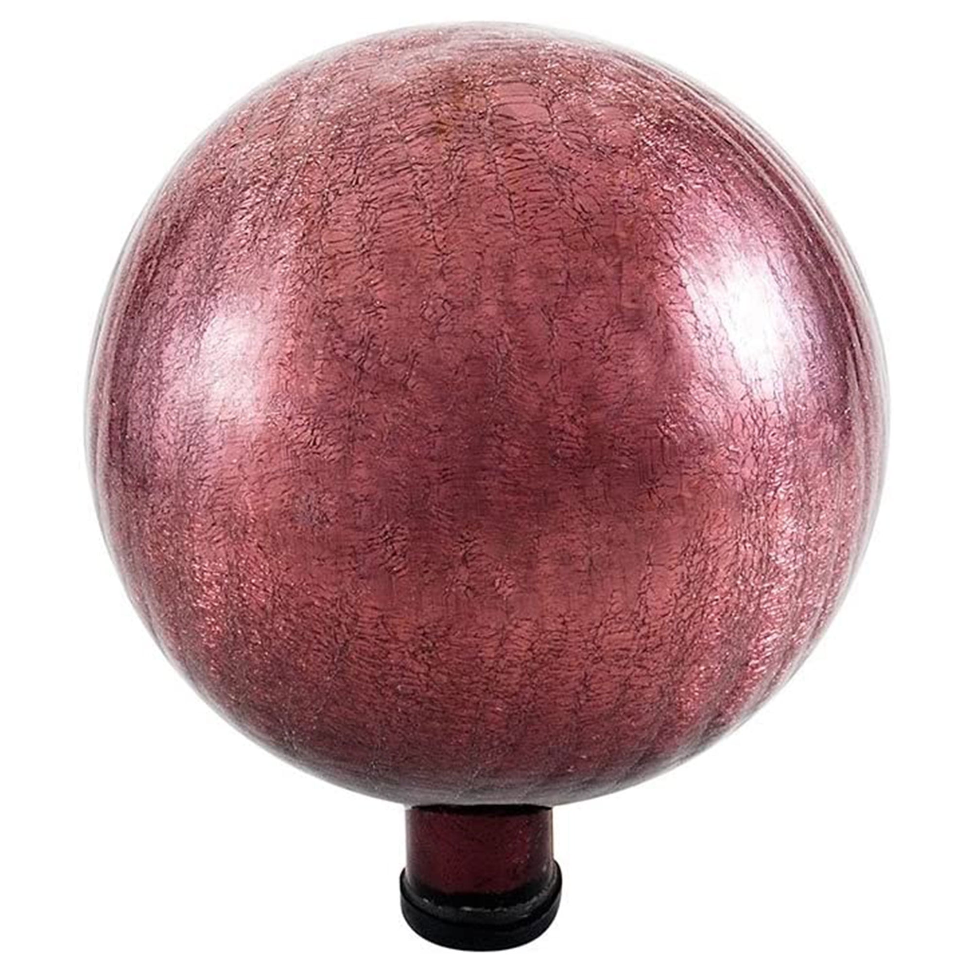 10-Inch Plum Crackle Glass Garden Gazing Globe