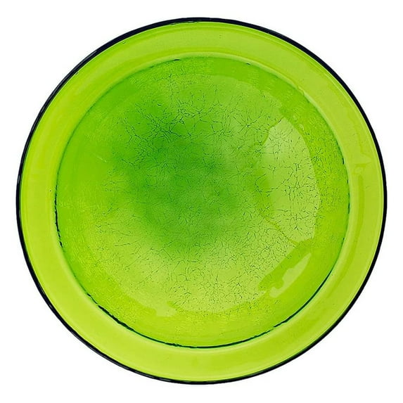 Achla Designs 12 In Crackle Glass Bowl and Birdbath Yard Decoration, Green