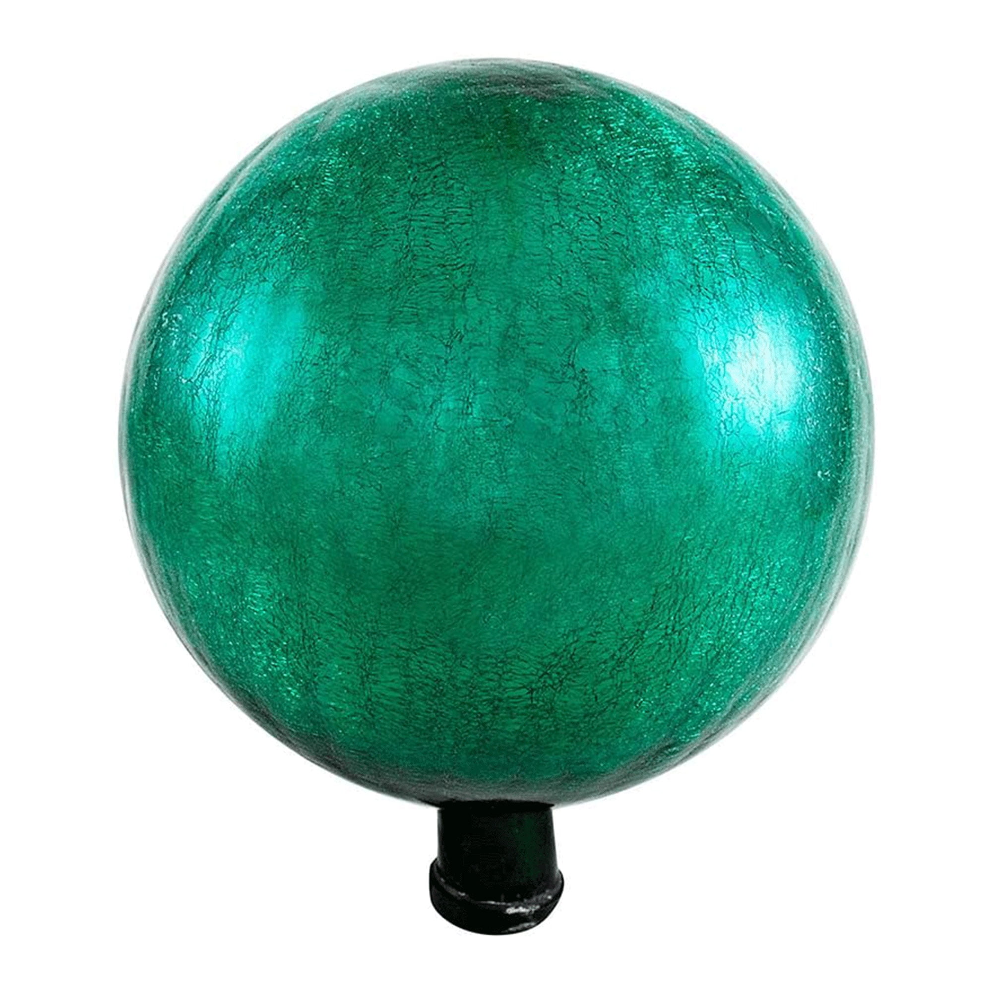 Emerald Green 12-Inch Crackle Glass Gazing Globe
