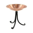 thumbnail image 1 of Achla Designs 14"W Round Satin Copper Hammered Solid Birdbath w/ Black Wrought Iron Tripod Stand, 1 of 5
