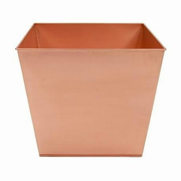 Achla Designs 16.3" W Square Copper Plated Galvanized Steel Flower Box, Indoor Outdoor Use