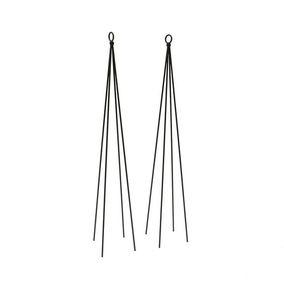 Achla Designs 34"H Black Powdercoated Wrought Iron Outdoor Garden Container Trellis (Set of 2)