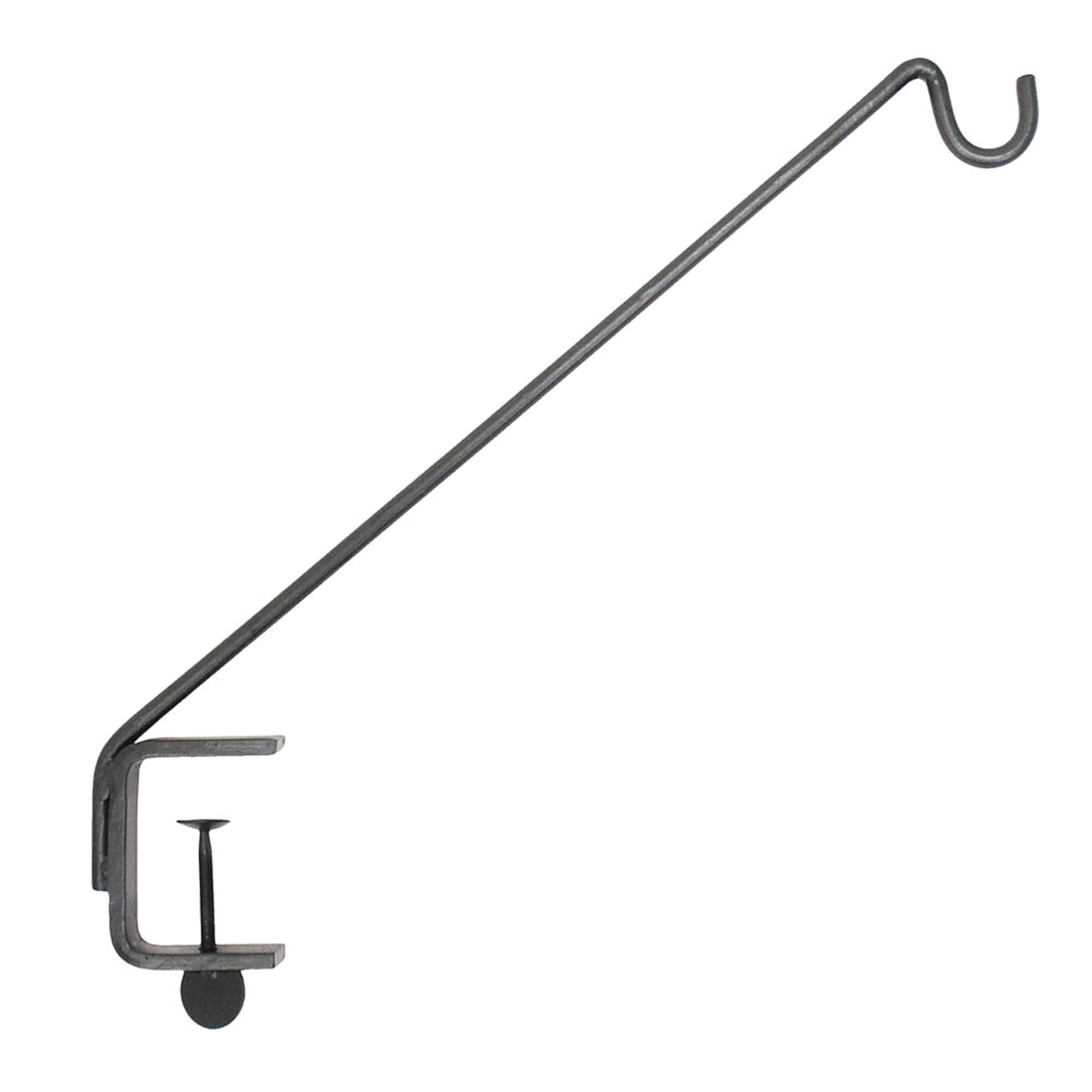 Black Wrought Iron 45 Degree Rail Mount Shepherd Hook
