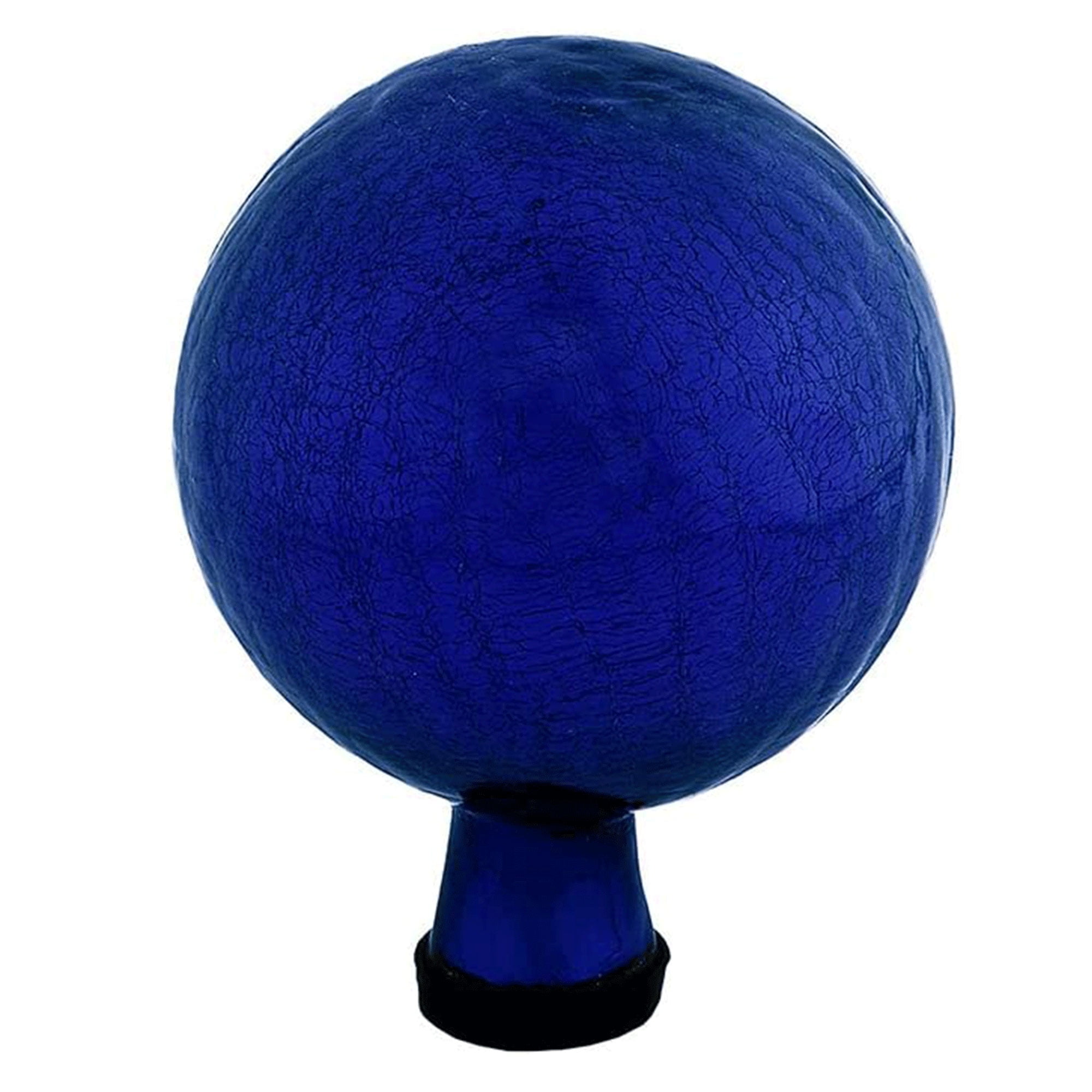 6" Blue Crackle Glass Gazing Globe Garden Ornament